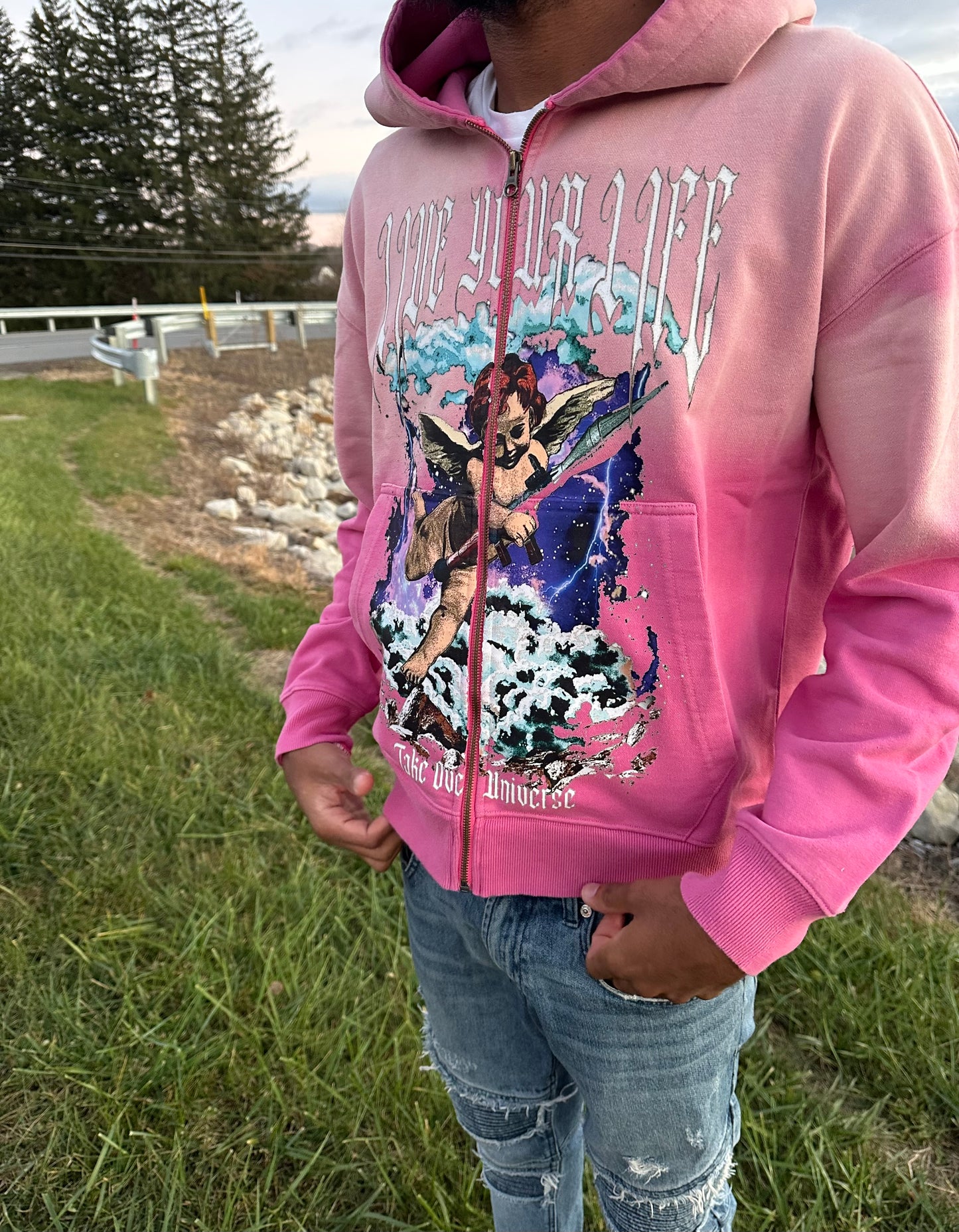 Two-Tone Pink “Take Over Universe” Hoodie *LIMITED*