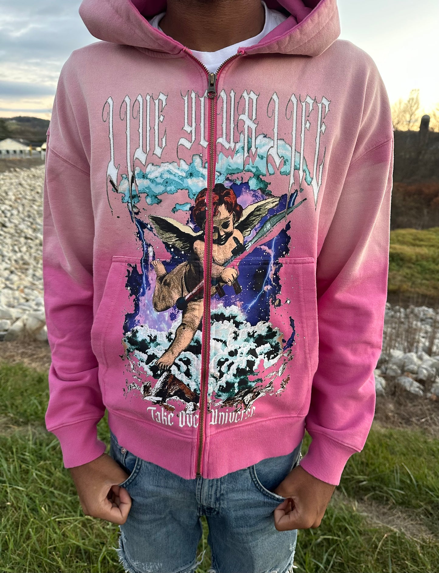 Two-Tone Pink “Take Over Universe” Hoodie *LIMITED*
