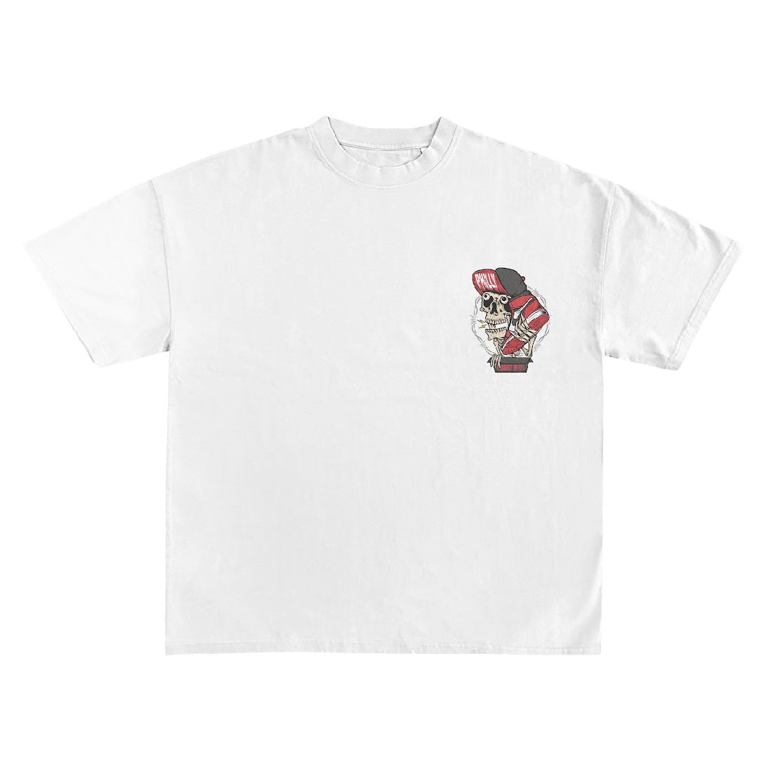 White Philly Skull Tee